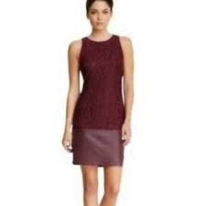 Trina Turk Leather and Lace Mini dress